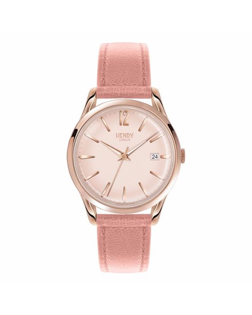 Henry London Pink Ladies 39mm Shoreditch Leather Watch