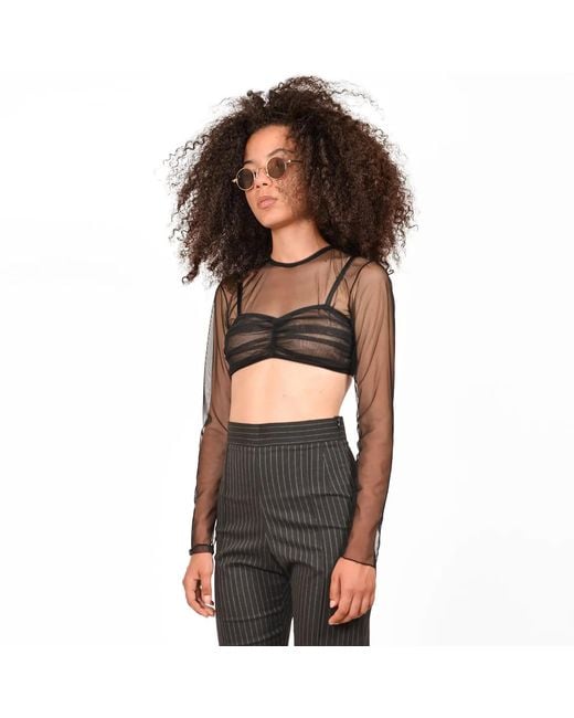 Ioana Ciolacu Black Double Crop Top
