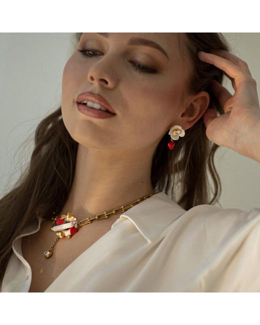 Sculp White Love Is. Stud Earrings