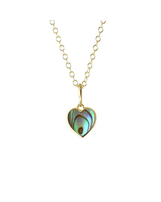 Kris Nations Metallic Abalone Heart Charm Necklace