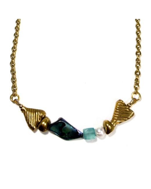 Rachel Nathan Multicolor Meridian Catch: Abalone Necklace