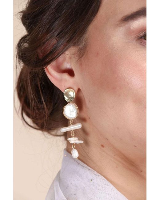 Saachi Brown Baroque Pearl Drop Statement Earring