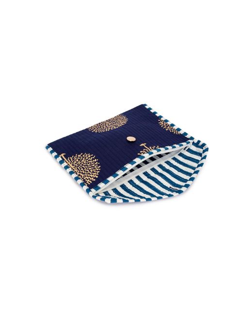 At Last Blue Cotton Clutch Bag In French Navy