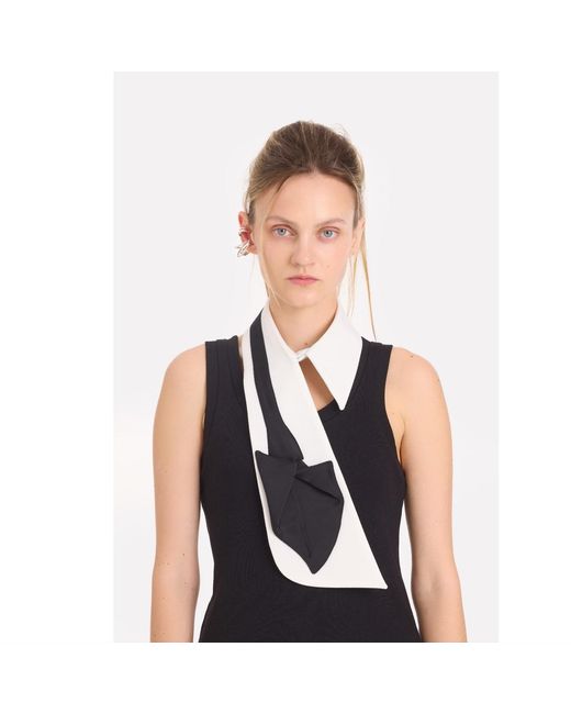 Julia Allert Black Detachable Shirt Collar With Sculptural Tie