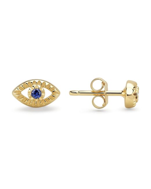 Kylie Harper Metallic Petite Diamond-Cut Evil Eye Stud Earrings