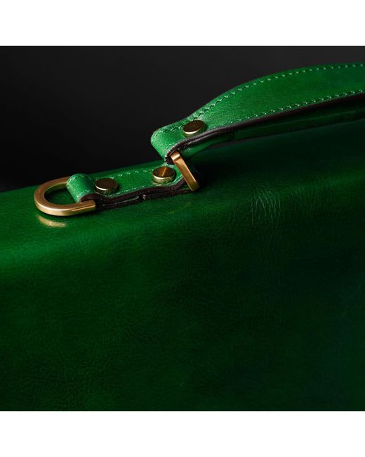 Time Resistance Green Classic Design Leather Briefcase for men