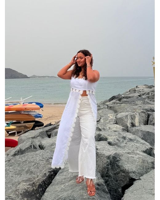 Muda Clothing Fz Llc White Margot Linen Top