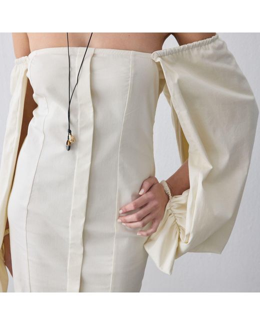 Thisisu Collection White Kaia Balloon Sleeve Mini Dress