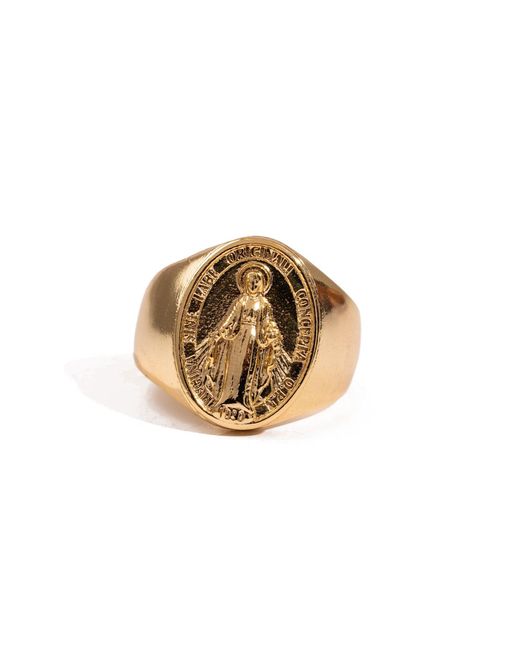 Ebru Jewelry Metallic Divine Protection Virgin Mary Vermeil Ring
