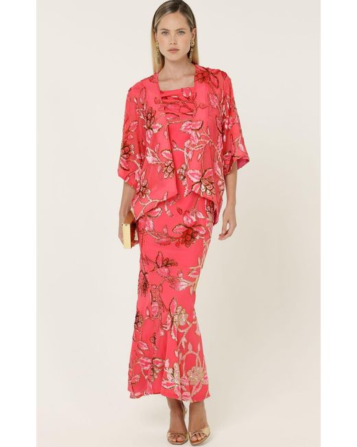 SACHA DRAKE Red Blossom Kimono