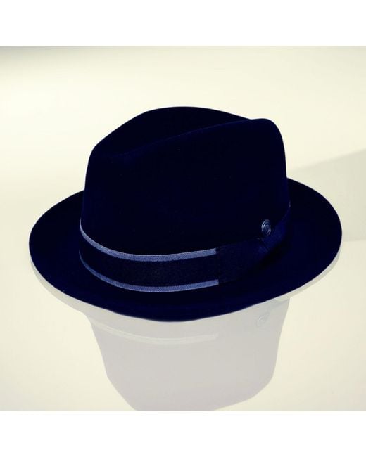 Dasmarca Hats Black Robin Wool Felt Two Tone Trilby Fedora Hat for men