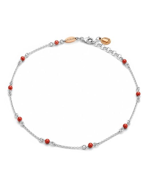 Unaloe Metallic Sterling Mediterranean Coral Necklace – Natural Coral Pendant Elegant Minimal Jewelry
