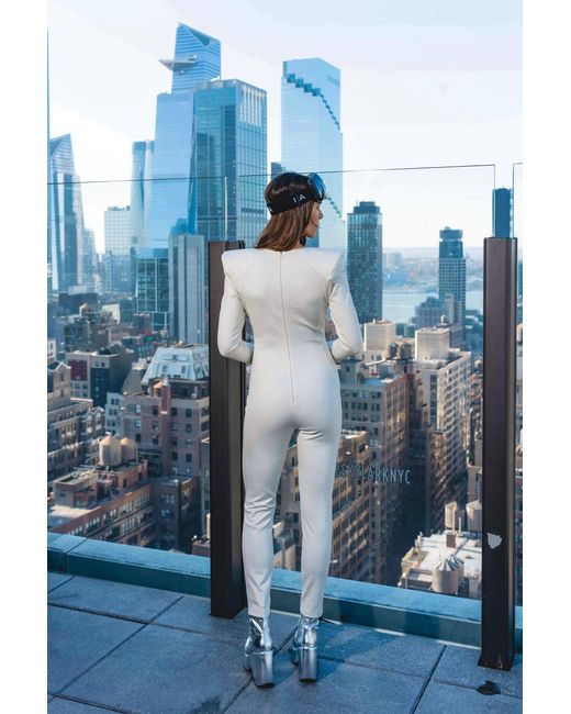 Harmonia Ny Natural Neutrals Minimalistic Eggshell Catsuit By Dani Watanabe