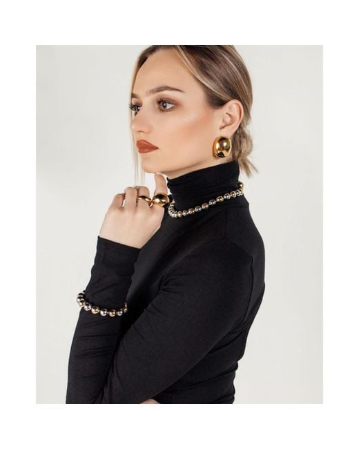 VIEA Metallic Leigh Wide Dome Earrings