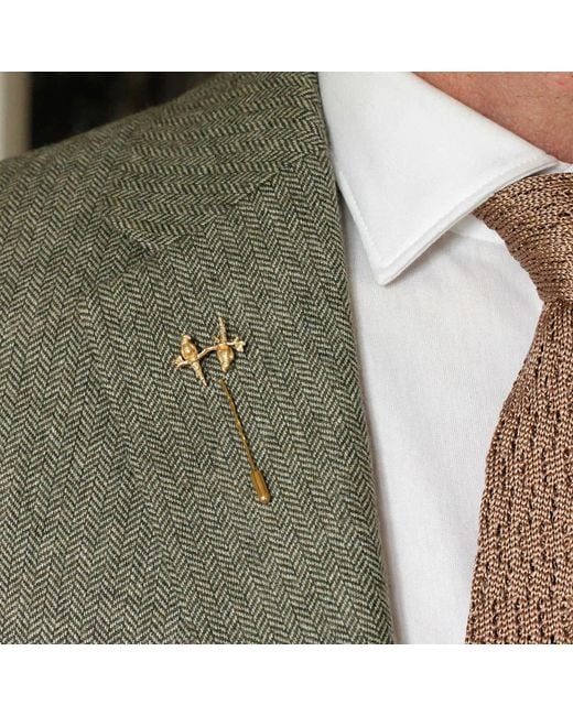 Lee Renee Metallic Parakeet Tie Pin – Two Friends On A Branch – for men