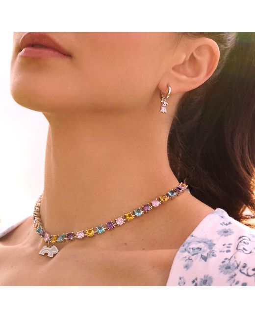 Cloud Haven Metallic Cz Logo Pendant Necklace