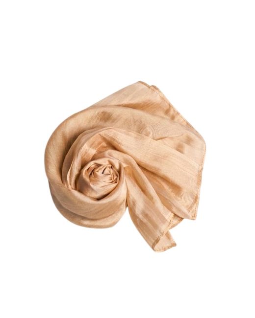 Silk and Bears Natural Champagne Silk Scarf – Hand-Dyed Mulberry Silk Shawl, Wedding & Bridesmaid Wrap