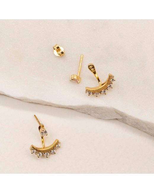 Claire Hill Designs Metallic Sparkly Crescent Ear Jacket Earrings