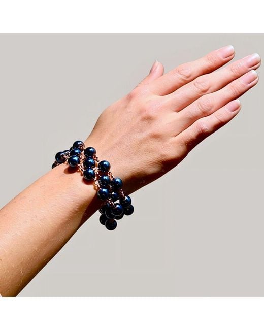 Rejected Hearts Club Blue Celeste Socialite Hematite Bracelet