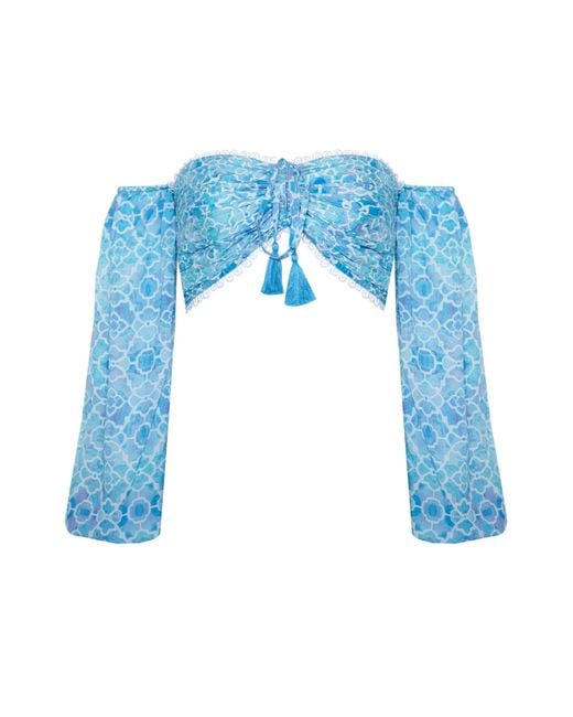 Sophia Alexia Blue Azure Mosaic Fiji Top