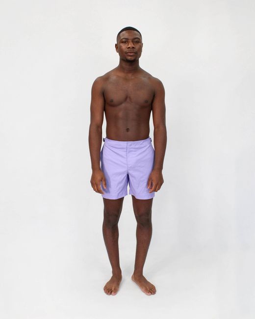 Lords of Harlech Purple Pool Oxford Swim Short for men