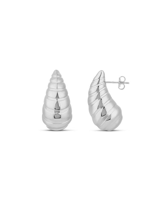 SHYMI Metallic Textured Tear Drop Hoops