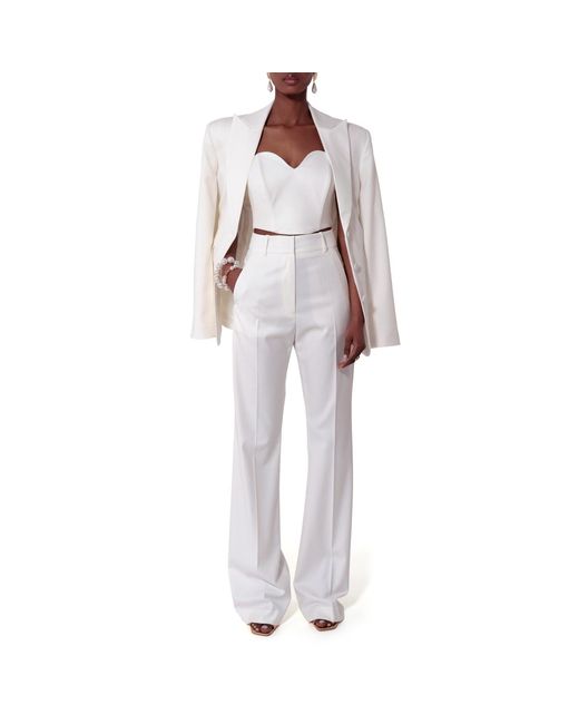 AGGI by HALEWSKI White Kyle Off High Waisted Pants