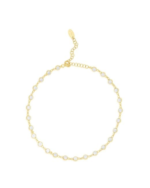 SHYMI Metallic Round Bezel-Set Anklet