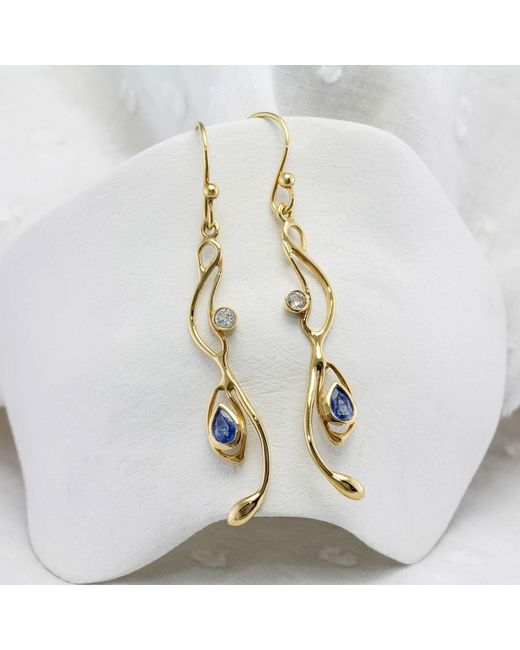 Isla Silver Metallic Sapphire And Topaz Vermeil Drop Earrings