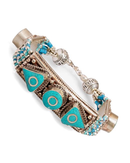 Ebru Jewelry Blue Nepal Design & Bohemian Bracelet