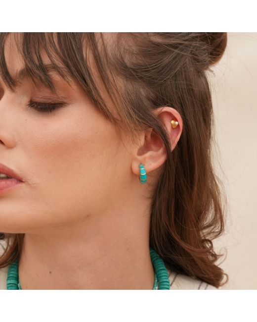 LINYA JEWELLERY Yellow Vera Pearl Stud Earrings