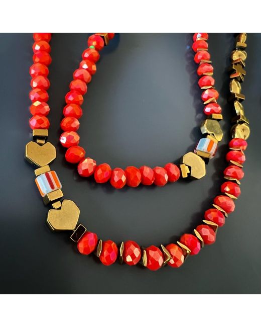 Ebru Jewelry Multicolor Colorful African Beaded Filigree Gold Elephant Pendant Necklace