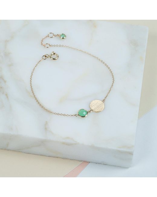 Auree Jewellery Metallic Bali 9ct Gold May Birthstone Bracelet Chrysoprase