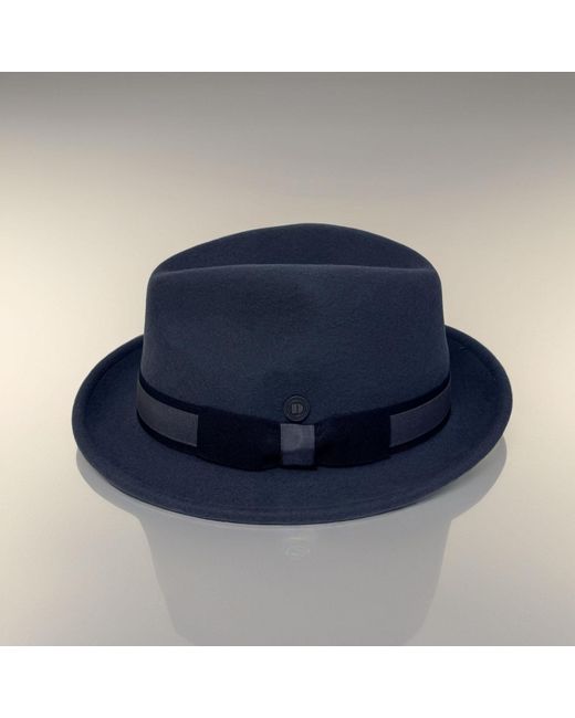 Dasmarca Hats Black Robin Wool Felt Two Tone Trilby Fedora Hat for men