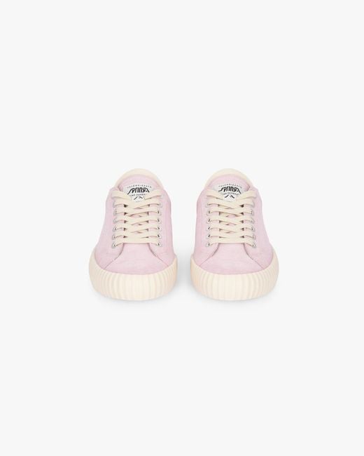 Springa | Unique Vulcanized Sneakers Italian Handmade Pink Wavy Suede Sneakers for men