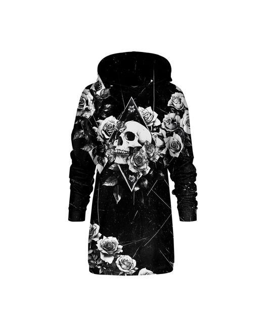 Aloha From Deer Black Gothic Blossom Oversize Hoodie Dress