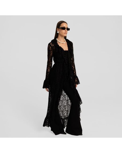 Mandragora Black Long Laced Blouse Leya