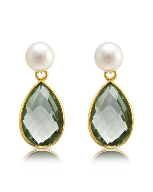 Pearls of the Orient Online Blue Clara Cultured Freshwater Pearls & Amethyst Drop Earrings