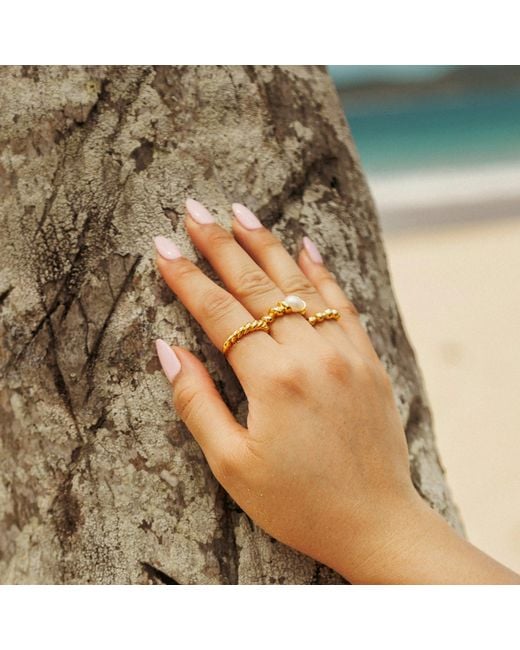 Shabella Nyc Metallic Adjustable Bold Spheres Ring