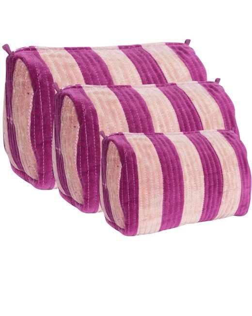 Conscious Yoga Collective Purple The Striped Velvet Travel Set