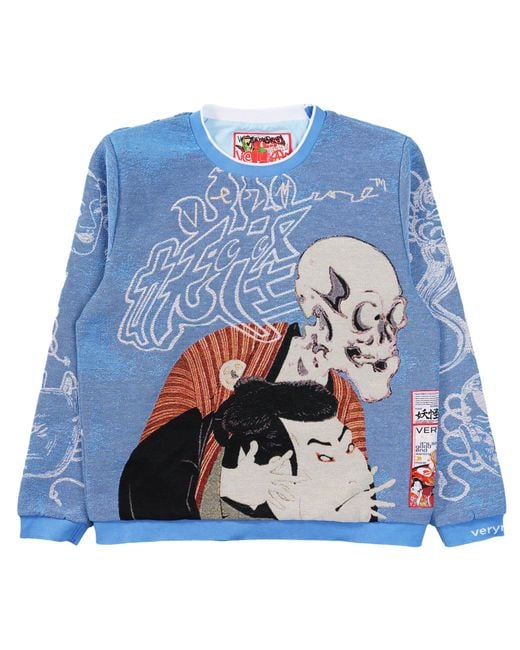 VERYRARE Blue Yokai Kabuki Crewneck for men