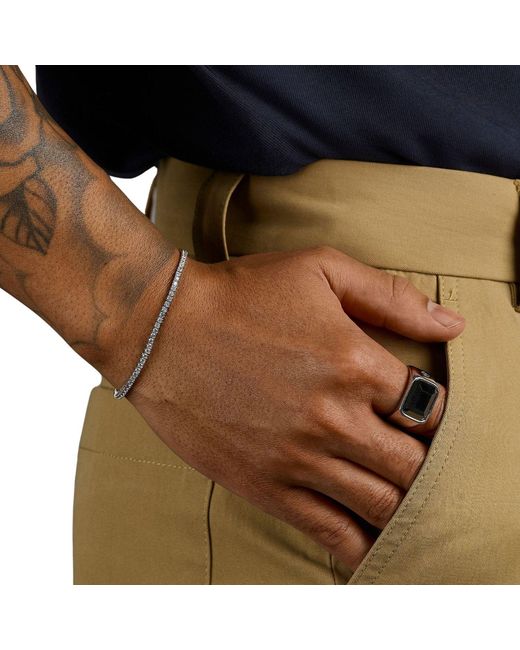 Nialaya Metallic Mini Tennis Bracelet for men