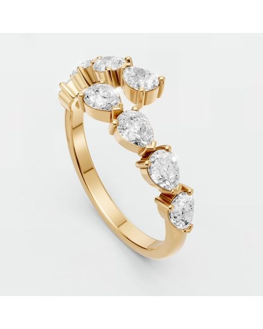Aya Fine Jewelry Metallic Pear-Cut Lab Diamond Open Wrap Ring