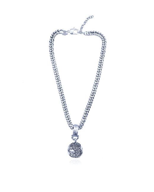Bayemeyc White Monarch Medallion Necklace