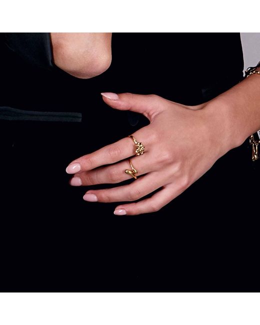 Lucy Quartermaine Metallic Open Drop Ring