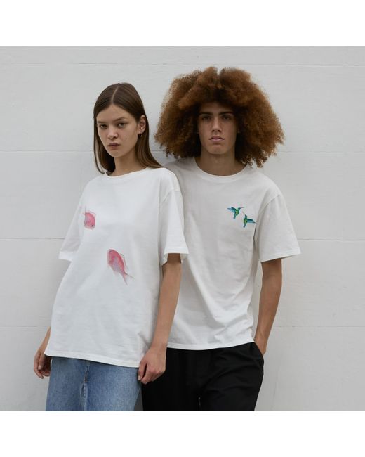 Sour Figs White Maomao Fish Duo Print T-Shirt