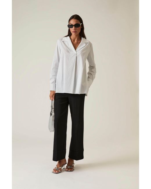 James Lakeland White Embellished Cotton Shirt