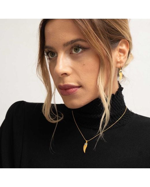 Moon London Metallic Angel Wing Amethyst Earrings