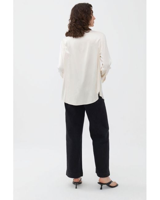 Nocturne White Neutrals Draped Shirt