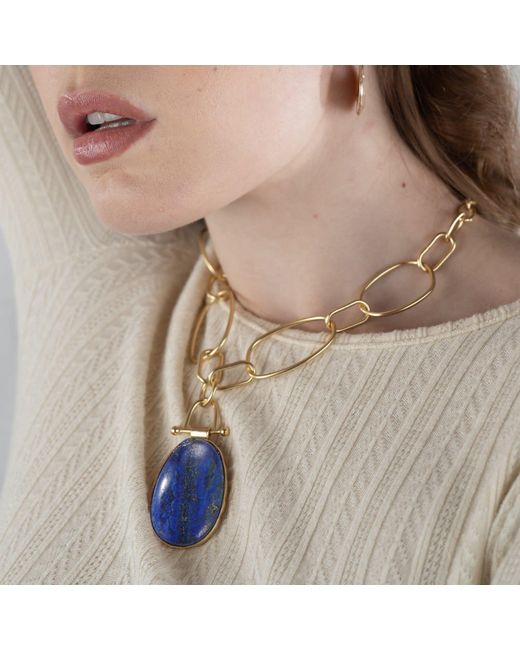 Rare Matters Jewelry Blue Lapis Pendant Necklace